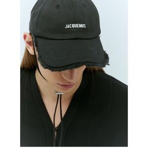 Jacquemus Midnight Black Textured Cap 58cm